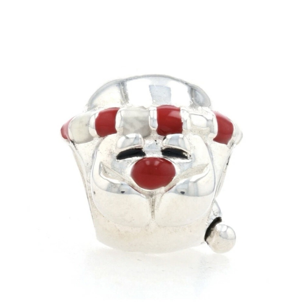 Chamilia 925 Sterling Silver Santa Claus Red Enamel Christmas Holiday Bead Charm